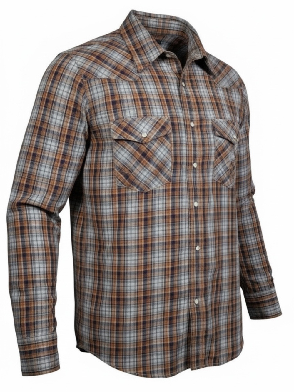 Vintage 90’s Wrangler Shirt Men L Pearl Snap Country Cowboy Plaid‎ Western Ranch